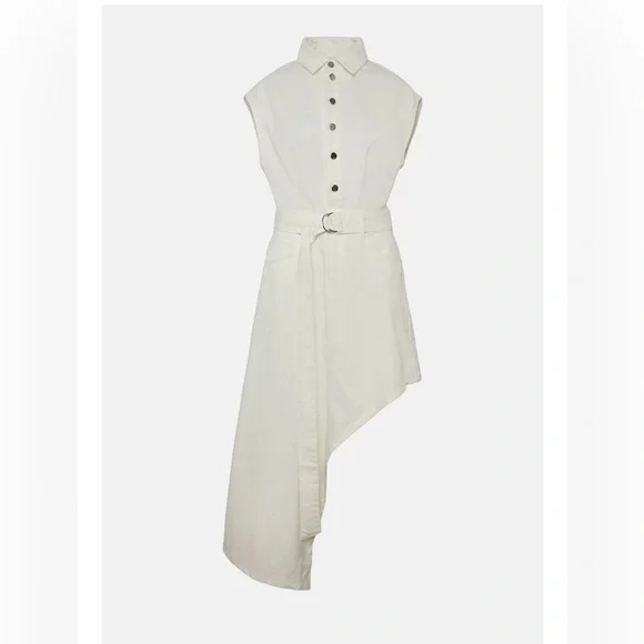 NWT Karen Millen Asymmetrical denim white dress - Picture 3 of 13
